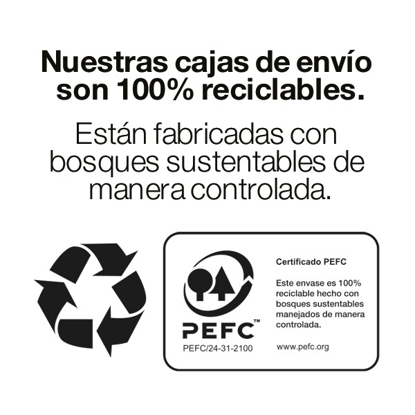 Cajas de envio 100% reciclables.