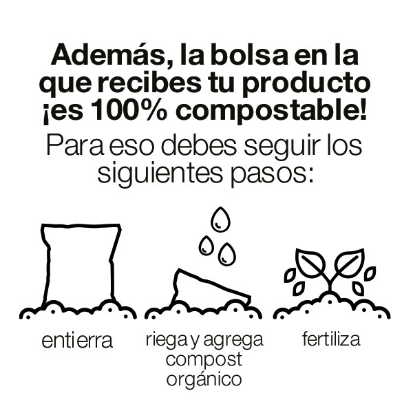 Bolsa 100% compostables.