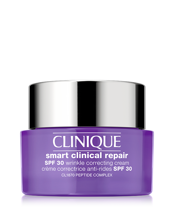 Crema correctora de arrugas Clinique Smart Clinical RepairTM SPF 30, NUEVO humectante dermo-activo, que repara visiblemente las arrugas, protege con SPF y ayuda a prevenir daños futuros.
